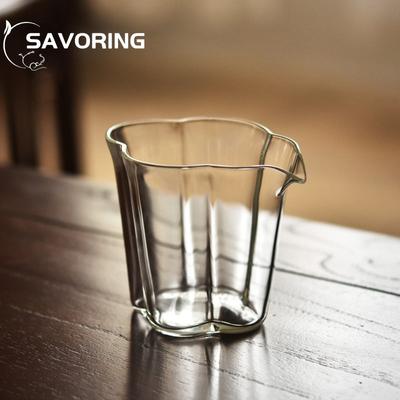 250ML Boutique Japanese Style Tea Pitcher Petal Shape Heat Resistant Glass Cup Tea Making Pot Tea Ceremony Kung Fu Green Tea