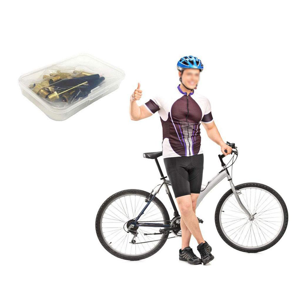 With An Organiser Box Bike Valve Adaptor Yellow Copper