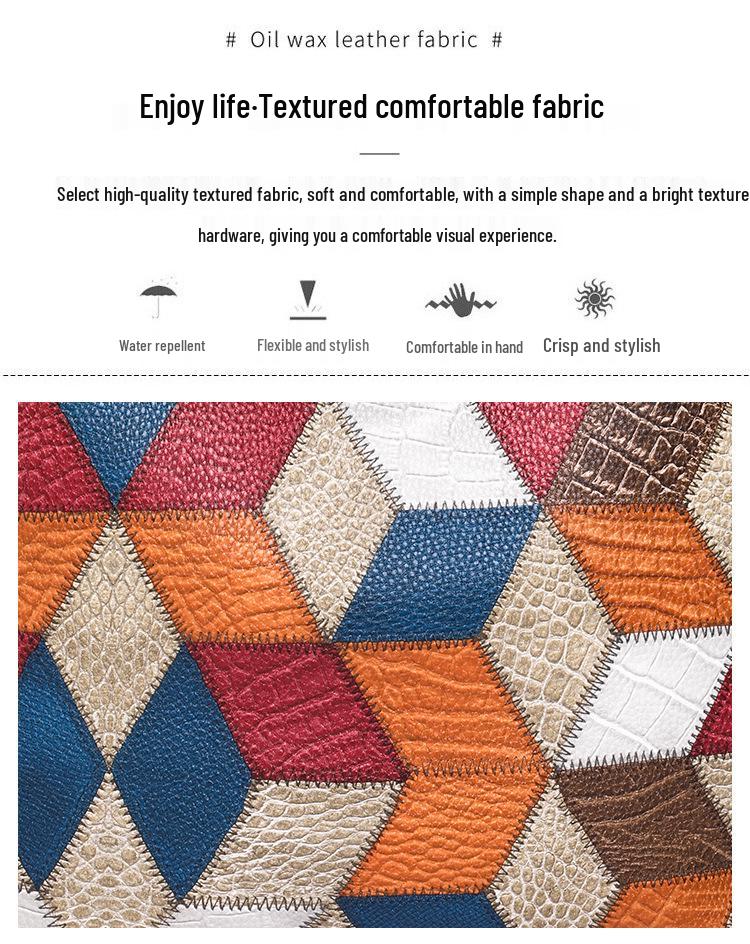 Cross-Border Patchwork Color-Block Tote: Large Capacity 3D Handbag for Moms