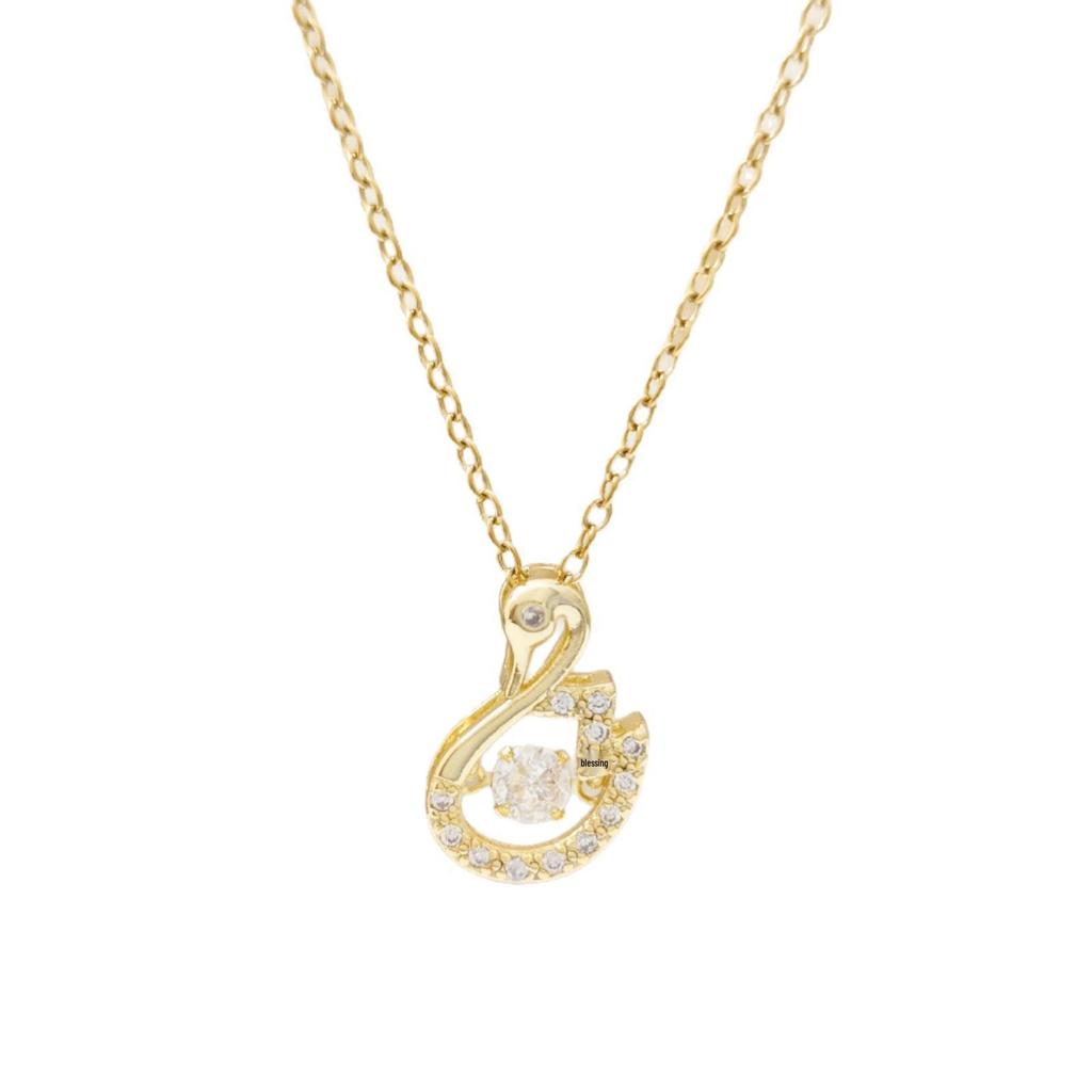 Korean Cute Swan Necklace for Women - Luxury Diamond Inlaid Fashion Pendant Choker