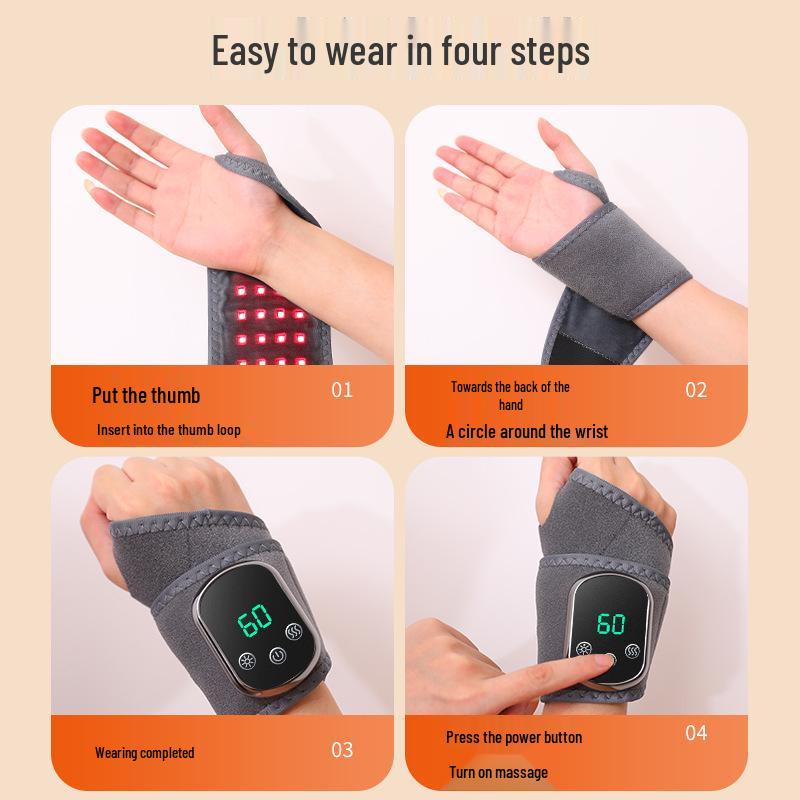 Red Light Wrist & Ankle Massager with Electric Heating and Vibration Therapy