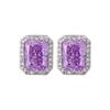 Autumn And Winter Jewelry High Carbon Diamond Ice Flower Cut Copper Inlaid Square Diamond Niche Stud Earrings Main Stone 7 * 9