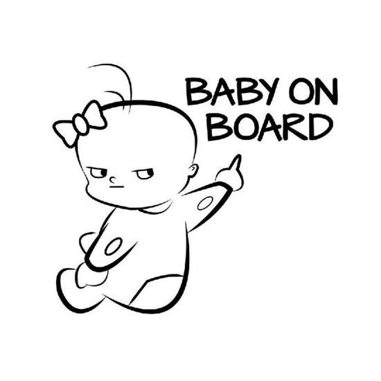 Sheet of Car Sticker Cute Cartoon Baby On Board Letter Car Window Sticker Decal Decor Warning Sign