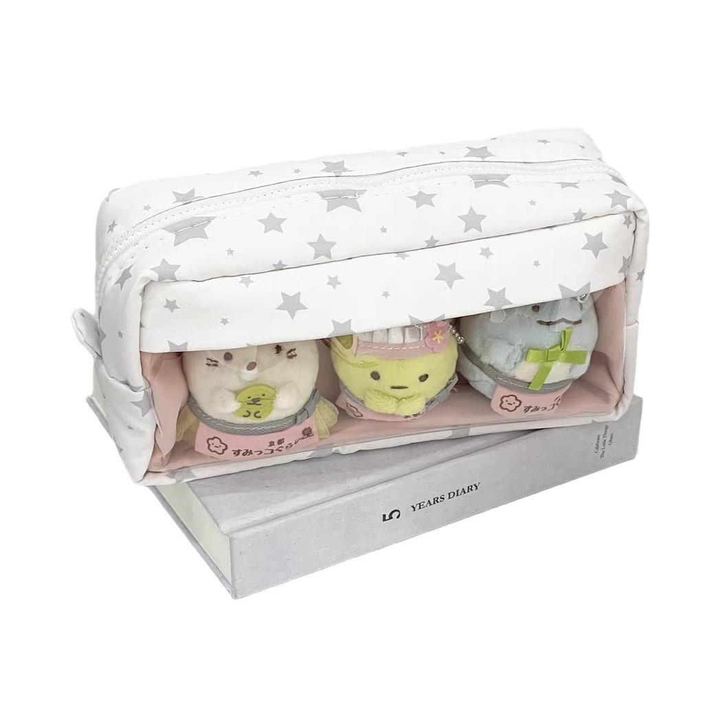 Simple Floral Star Pattern Pencil Case With Large Capacity For Students And Girls