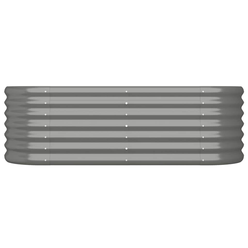 Vidaxl Raised Planter, Powder-Coated Steel 114X40X36 Cm, Grey