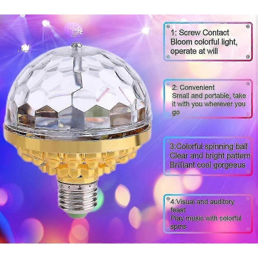 2 Pcs Colorful Rotating Magic Ball Light, Party Lights Disco Ball With Sockets Led Rgb Strobe Stage Light For Party