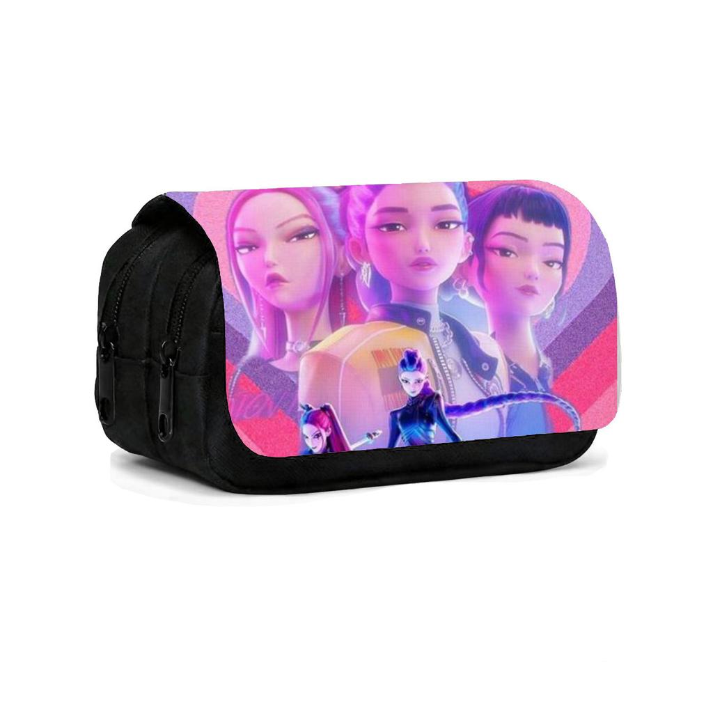 K-Pop Witch Hunters Children'S Double Flip Pencil Case Student Large Capacity Pencil Case Double Pencil Case