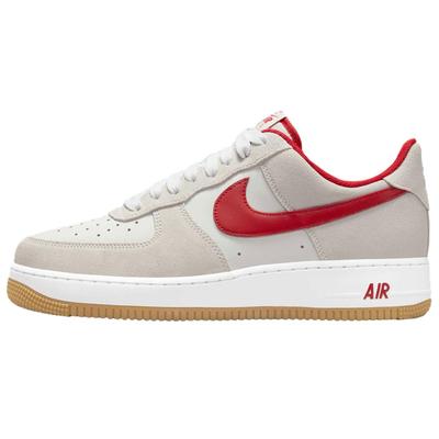 Air Force 1 Low Top Skateboard Shoes Unisex Beige Red Sneakers IB6388-101