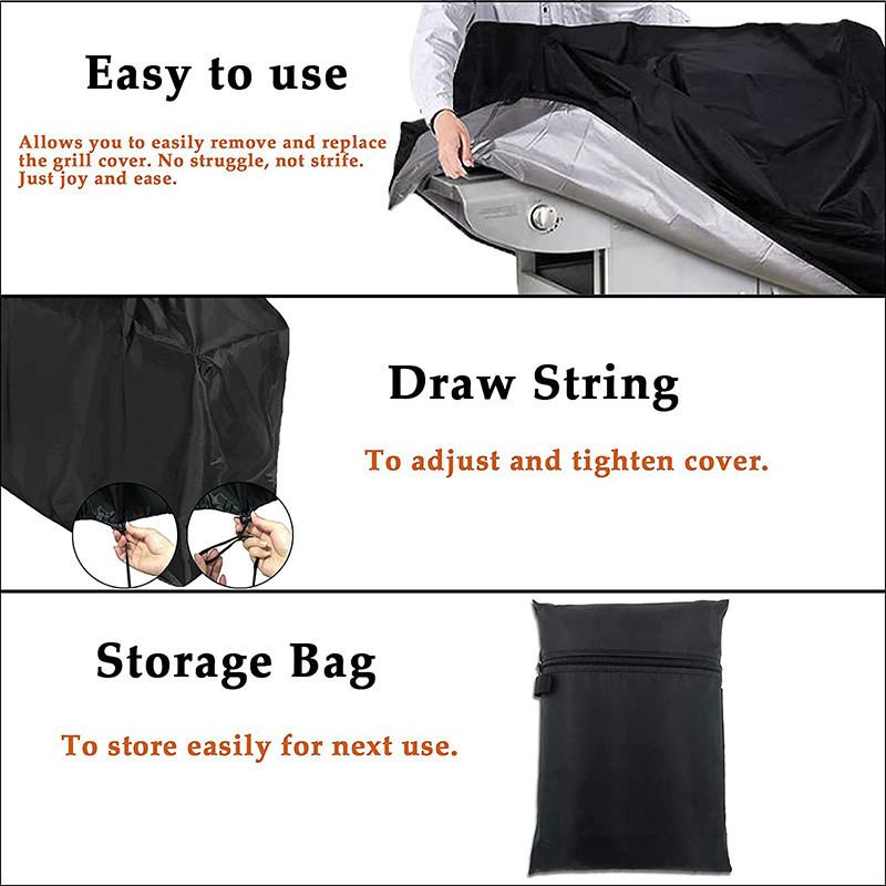 BBQ Grill Cover Barbeque Waterproof Anti-Dust Weber Heavy Duty Charbroil Outdoor BBQ Cover Rain Protective Barbecue Cover 3 Size