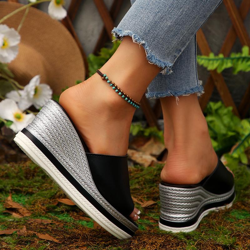 Fashion Women's Summer Fashion Wedge Sandals Lightweight Thick Sole Beach Slippers Wwoman Casual Outdoor Chunky Platform Sandalias Mujer