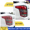 Tail Light Covers Trim for Mitsubishi Triton L200 2015-2018 Ram 1200 ABS Matte Black Rear Lamp Hood Car Exterior Accessorie