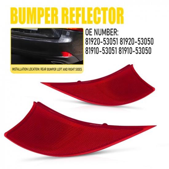 Rear and Driver Passenger Side Reflector Bumper Set Fit 2016- Lexus IS300