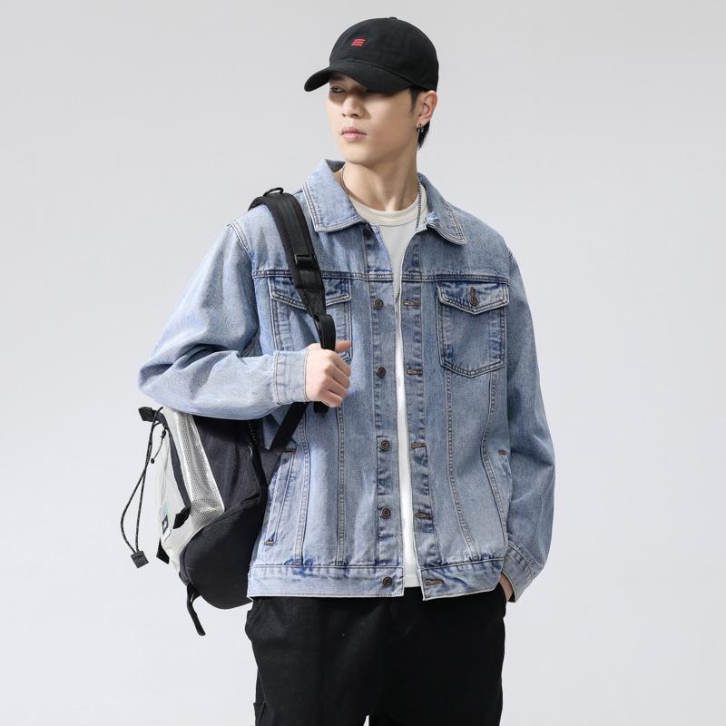 New Denim Jacket Men's Spring Loose Casual Korean Version Trendy Handsome Men's Clothes Trendy Jacket