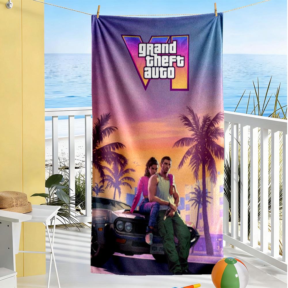 Grand Theft Auto Beach Towel Super Soft Absorbent Comfortable Lightweight