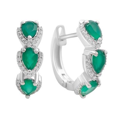 Silverring med naturlig agat 1,48 ct, produktens vikt 2,56 g (2207931)