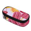 Pencil Pouch Printed Durable Polyester Fabric Smooth Zipper with Mesh Pocket Removable Divider and Pen Slots for Students