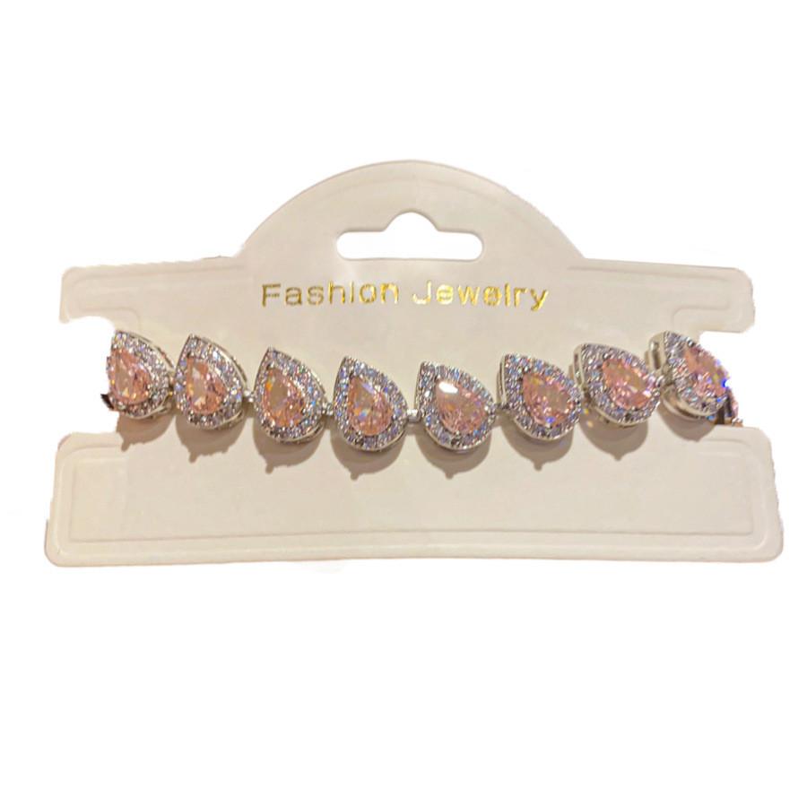 Copper Zircon Water Drop Bracelet For Women With Elegant Casual Style