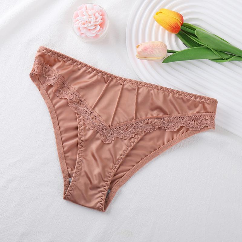 Women's Satin Briefs SexyComfortableLace Trimmed Lingerie Soft Fabric Flattering Design Perfect Fit Elegant Seductive