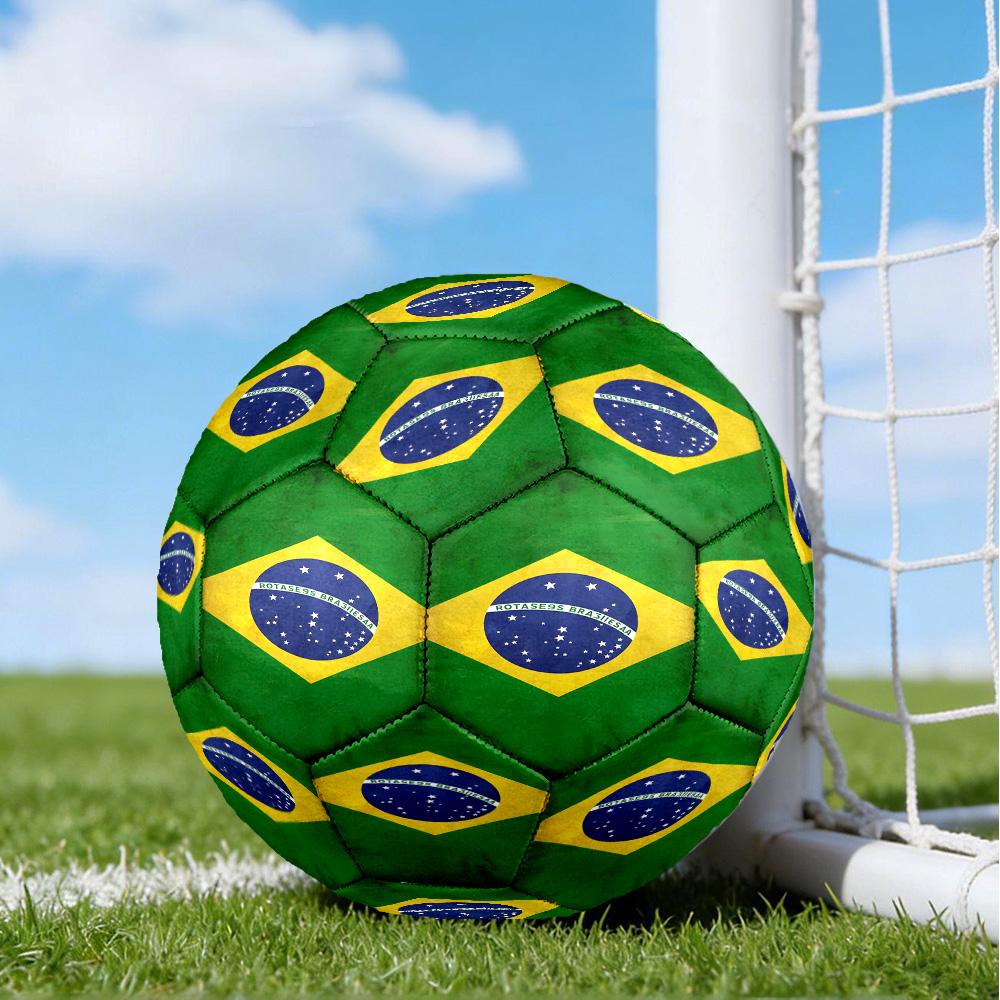 Brazil Artwork Printed Size 5 Soccer Balls, High-Quality, Anti-Slip, Protective Football, A Unique Gift , Birthdays, Christmas Gifts