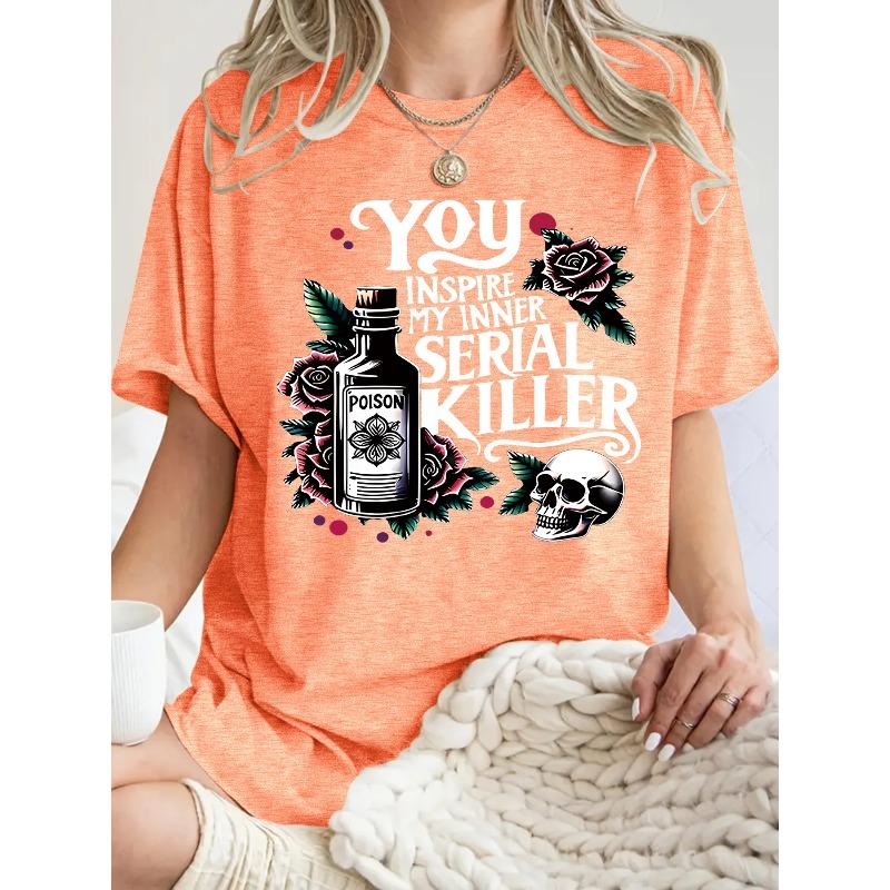 Short Sleeve Women's T-Shirt Halloween Pattern 3D Printing Loose Casual Sports Fashion Creative Novelty T-Shirt