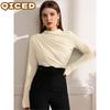 Women's Fashion Casual Solid Color Print Long Sleeve Blouses & Shirts