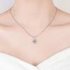 Silver-Plated Lucky Four-Leaf Clover Necklace Pendant, Female Zircon Necklace, Female