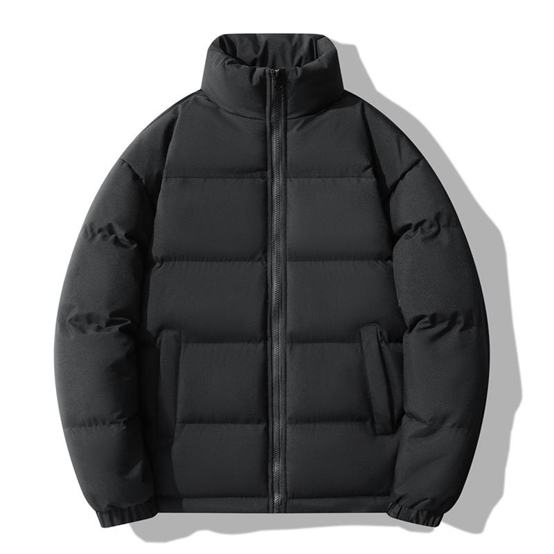 Men's Winter Jacket with Patchwork Stand Collar Windproof and Warm Thickened and Loose Padded Jacket for Men
