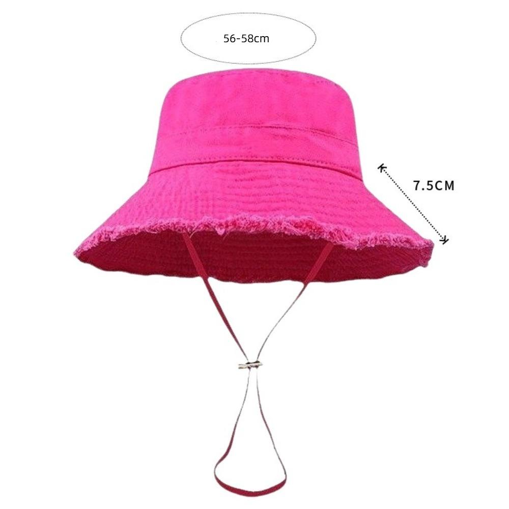 Hyun-Ah Style Bucket Hat Adjustable Hiking Hat Fashionable Fisherman Cap  Four Seasons