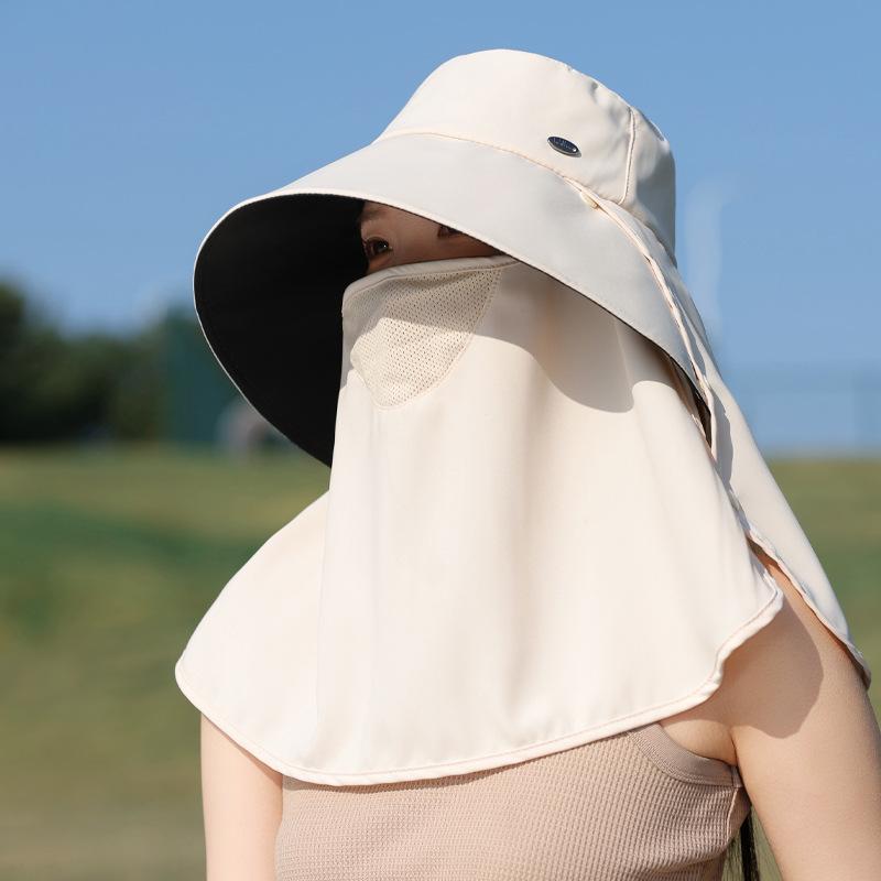 Summer new hat women's sunshade sunscreen hat face cover neck shawl hat outdoor travel UV protection integrated hat
