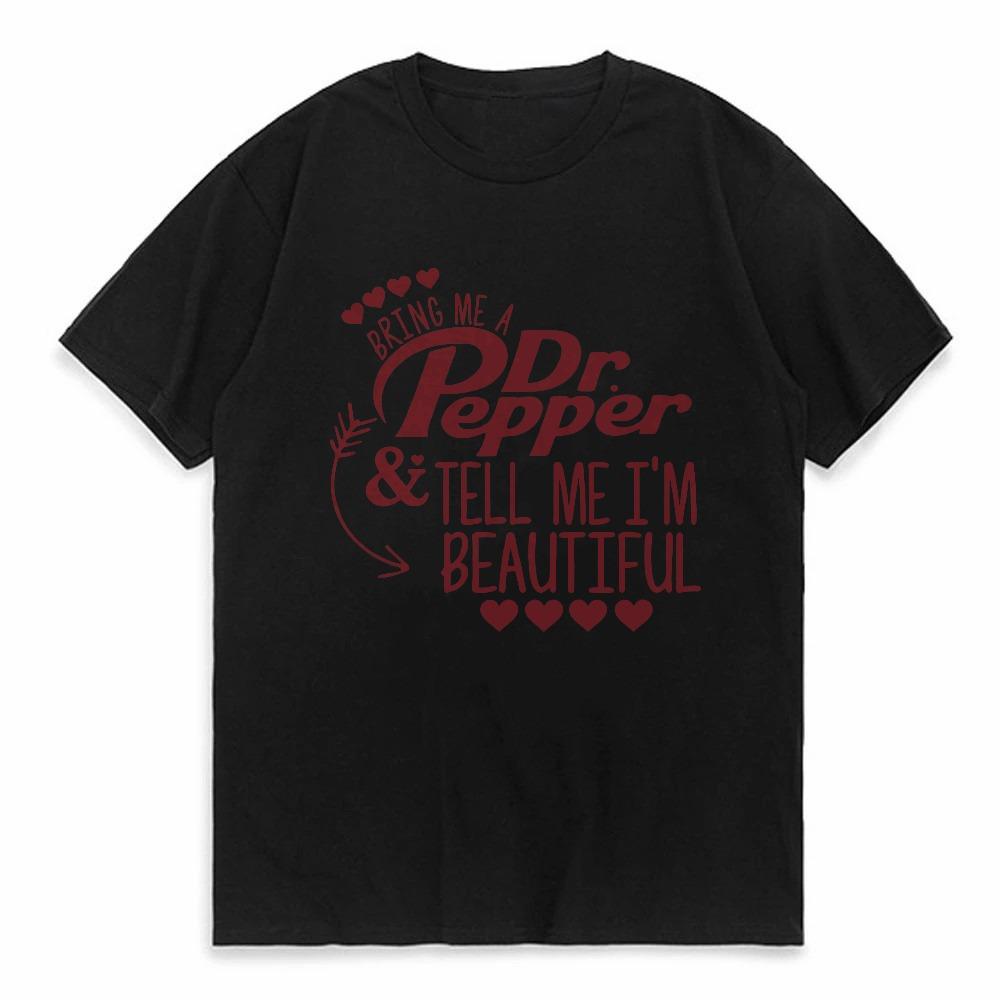 

Dr Pepper Letter Men Womens T Shirt Drink Hipster Tee Shirt Short Sleeve Round Collar TShirts Cotton Summer Tops 4XL