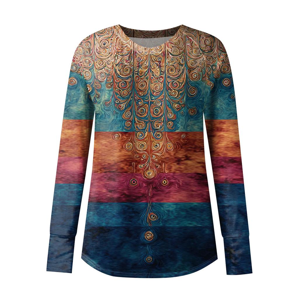 Dámská nadměrná mikina s grafickým svetrem, dlouhým rukávem, spuštěnými rameny, kulatým výstřihem, topy, vintage oblečení