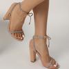 Summer Hot-selling New Open-toed Rhinestone High Heels Sexy Thick Heel Straps Fashion Sandals Women's Shoes