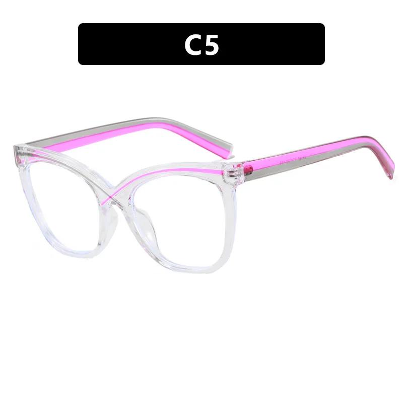 Mode Cat Eye Herren Damen Brillenrahmen Kunststoff Blaulichtfilter Brille Brillengestell Weiblich Unisex Computerbrille