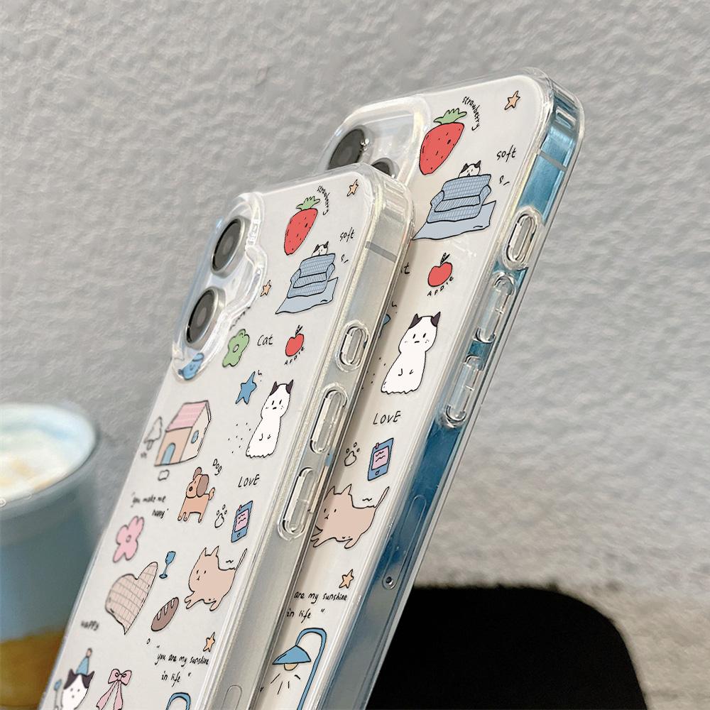 Painted Phone Case for iPhone 12 13 15 16 iPhone 16 12 13 14 15 Pro  14 15 16 Pro Max Coverage Shockproof Anti-Fingerprint Fresh Style Protective Case