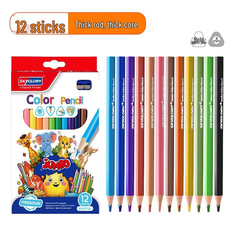 Eco-Friendly Hexagonal Oil-Based Colored Pencils - 48 Color Set for Students