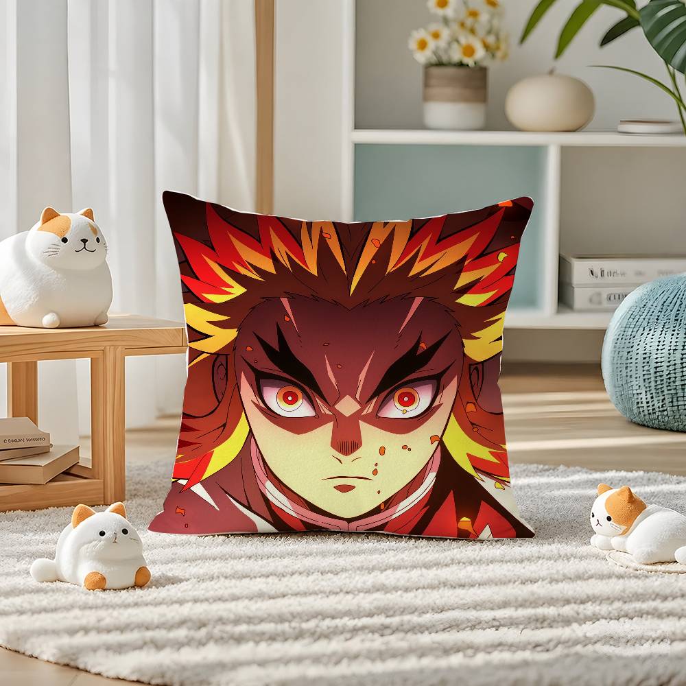 Demon Slayer Rui Spider Demon Anime Plush Pillow Cover Soft Short Plush Cushion Cover For Sofa Bedroom Home Decor Gift