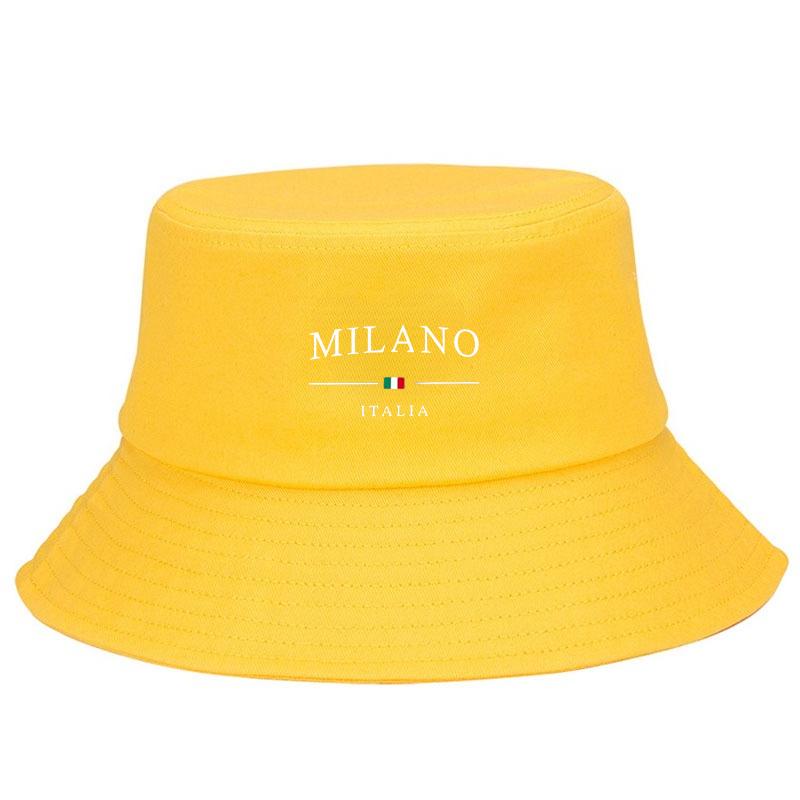 Bucket Hat Cotton Fisherman Hat for Women Men Milano Print Sun Protection Urban Street Style Casual Outdoor Breathable Sun Hat