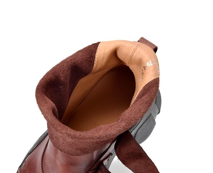 Fashion GKTINOO Retro Thick Soled Short Boots 2024 Autumn Winter New Genuine Leather Round Toe Solid Color Versatile Platform Shoes