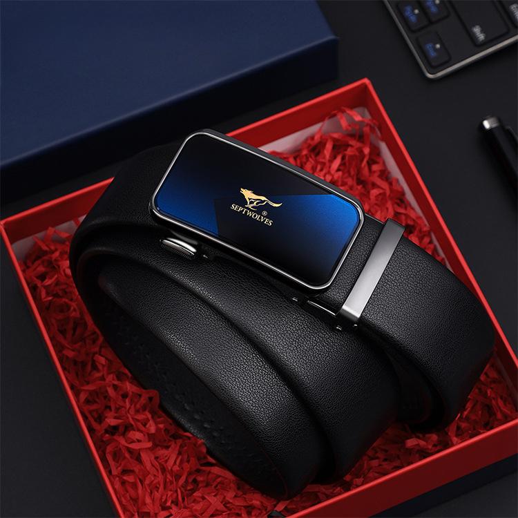 Belts for Men's Business Automatic Buckle Belts Cowhide Belts Gift Belts