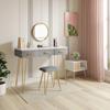 Modern Dresser Dressing Table with Stool Mirror Drawers Cosmetic Table for Bedroom Pink/Grey Makeup Vanity Table Home Furniture