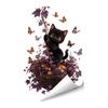 Black Cat Window Art Halloween Static Sticker, Ghost Castle Print Decals, Waterproof Wall Murals PVC Cling for Home Holiday Party Supplies