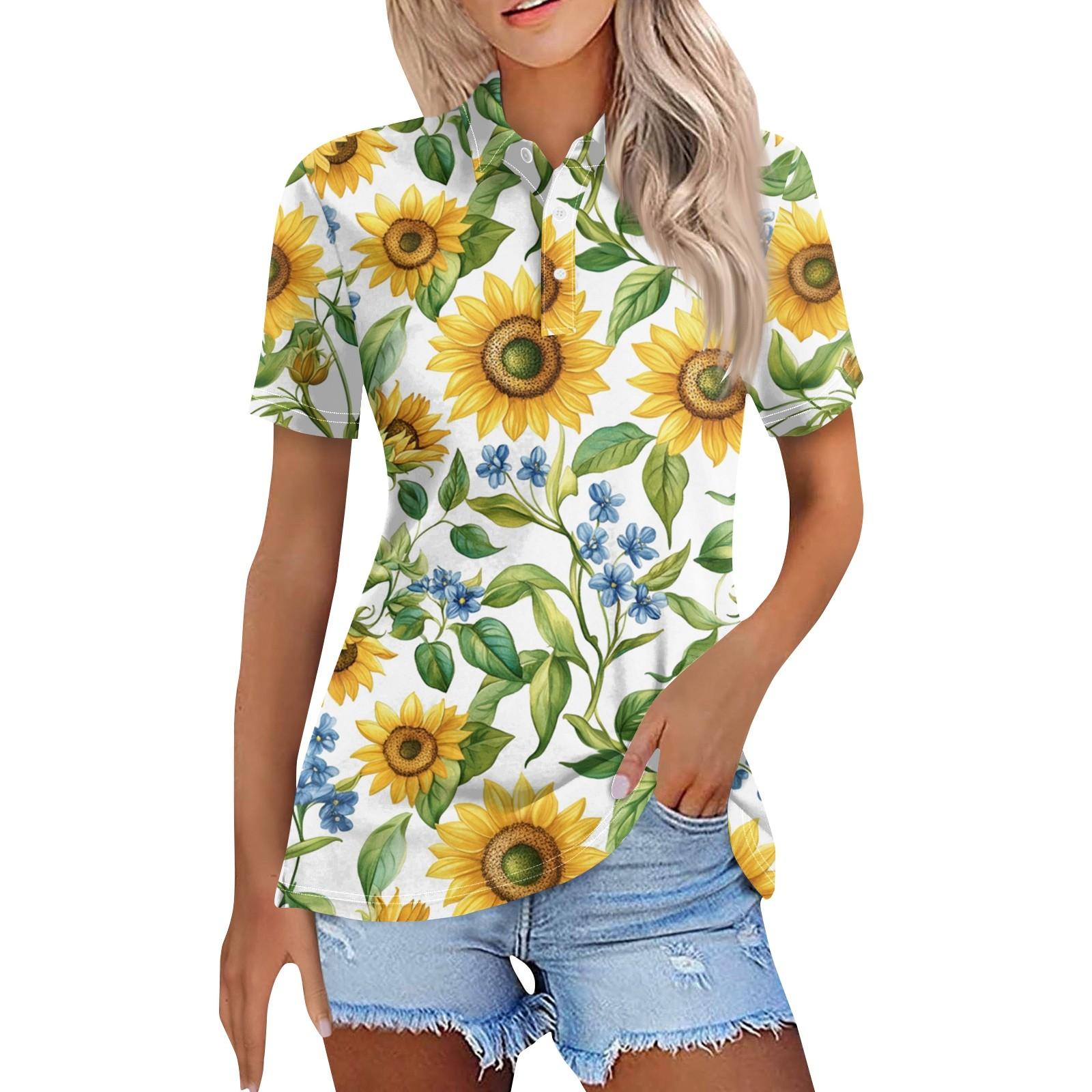 

Женская модная повседневная рубашка с отворотом и коротким рукавом с принтом, женские топы на пуговицах M