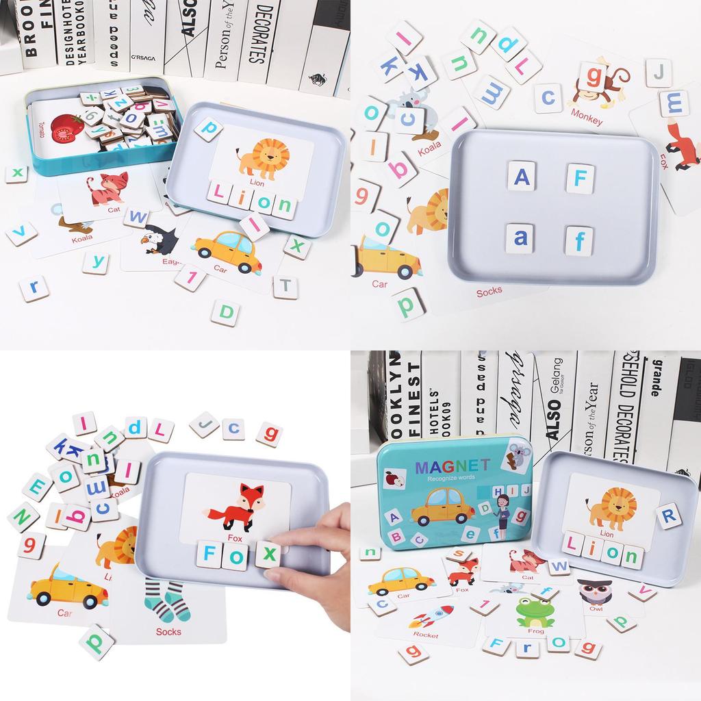 Word Wooden Magnetic Puzzle For Kids Educational Toy Learning Alphabet Set Play
