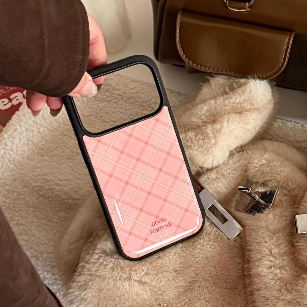 Funda para teléfono con estampado de cuadros rosas para iPhone 16, iPhone 17 y iPhone 17 Pro Max