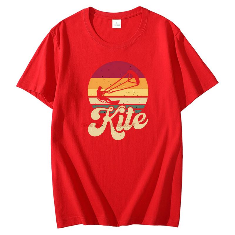 Vintage Kitesurfing Graphic T Shirts Cotton Short Sleeve Tshirts Unisex Summer New Shirts And Tshirts Fashion Print T Shirt
