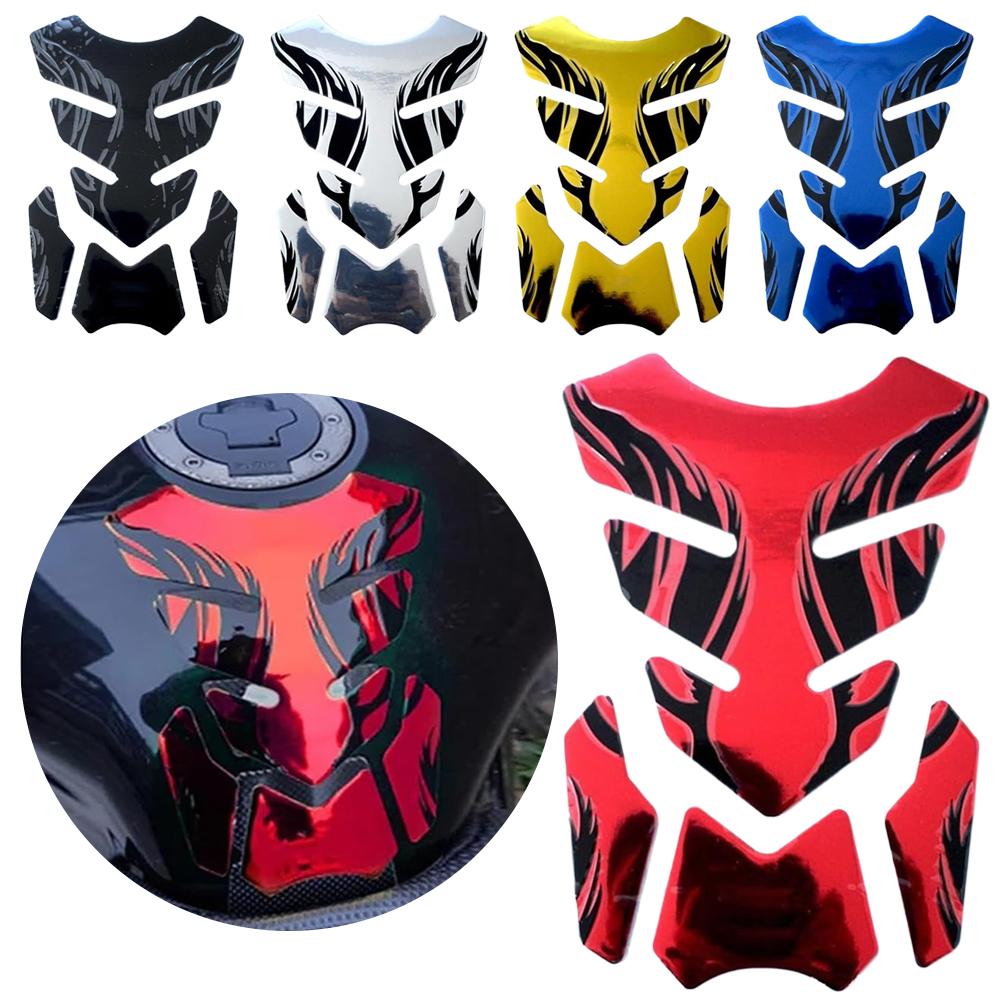 Motorcycle Tankpad Sticker Fishbone 3D Tank Pad Stickers Oil Gas Protector Cover Decoration Flame Motorcycle Accessories