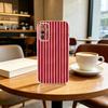 Burgundy White Stripe pattern  Phone Case For SamsungA10,12,20,21S,30,31,40,50,51,52,70,71 Transparent Cover