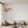 Rust Colored 3D Metal Gecko Wall Decor, Modern Lizard Silhouette for Living Room, Bedroom, Outdoor Art