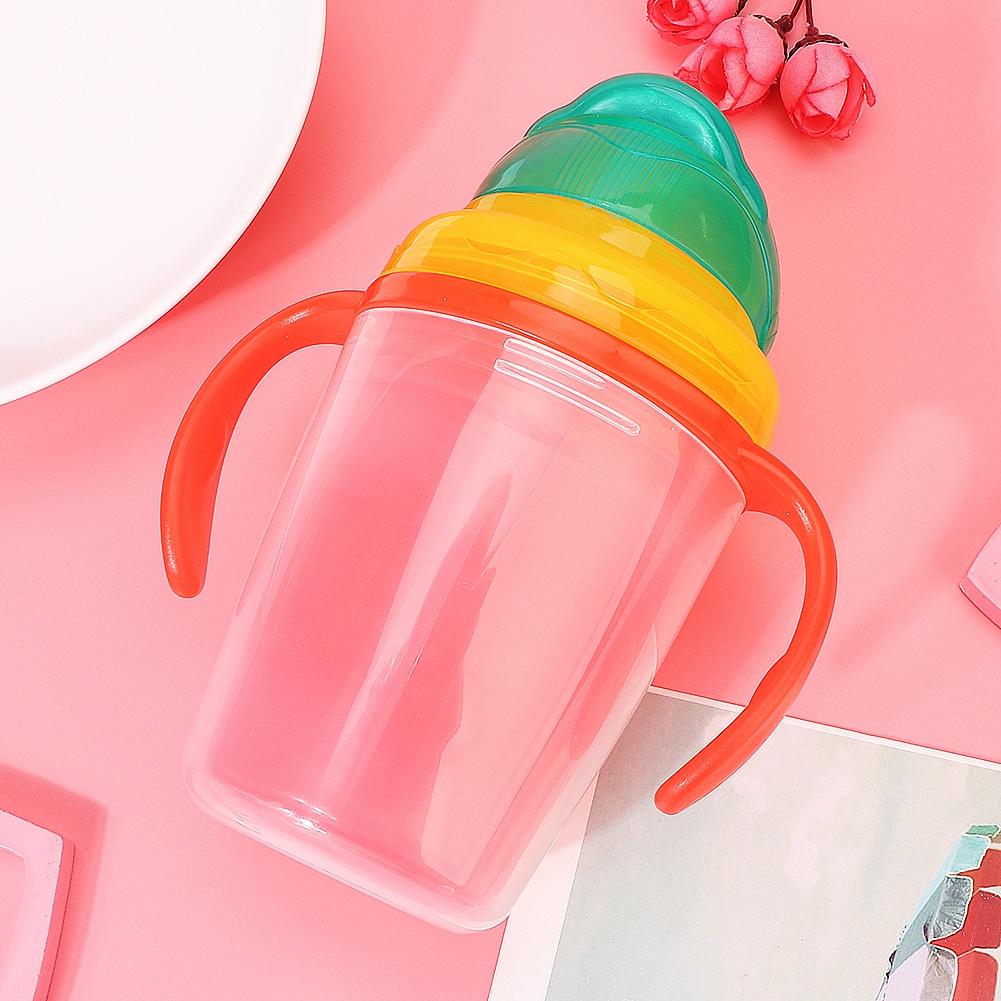 Baby Cup Bottle Straw Water Feeding Portable Handle Training Drinker Accessories (Pink)