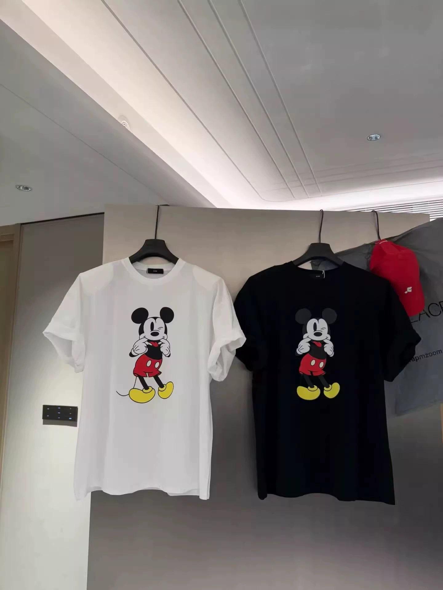 Women s Casual Loose-Fit Mickey Print Cotton T-Shirt, Short-Sleeve, Summer-Style M